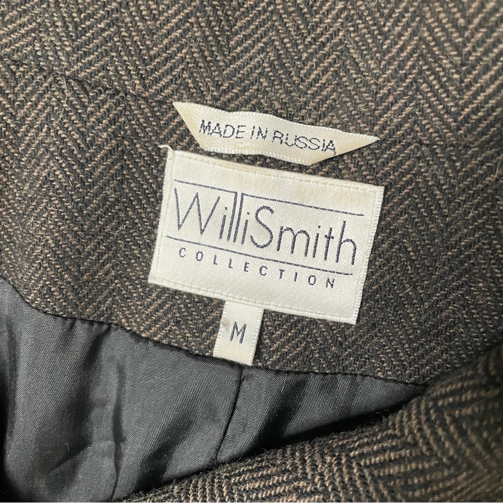 Willi Smith Double Breasted Herringbone Wool Coat - image 5
